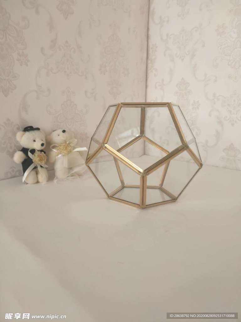 几何多边形玻璃花房摆件实拍图