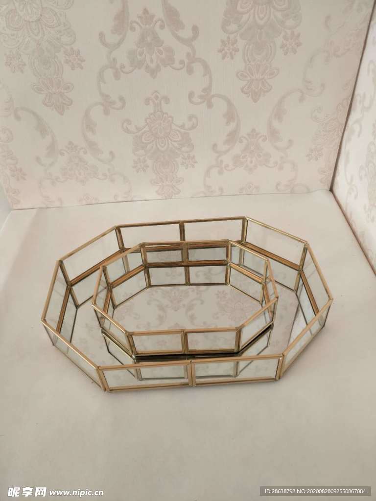 北欧风几何玻璃花房摆件实拍图