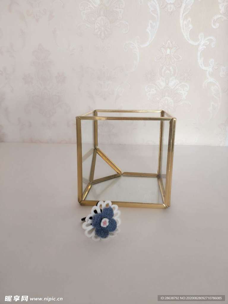 北欧风几何玻璃花房摆件实拍图