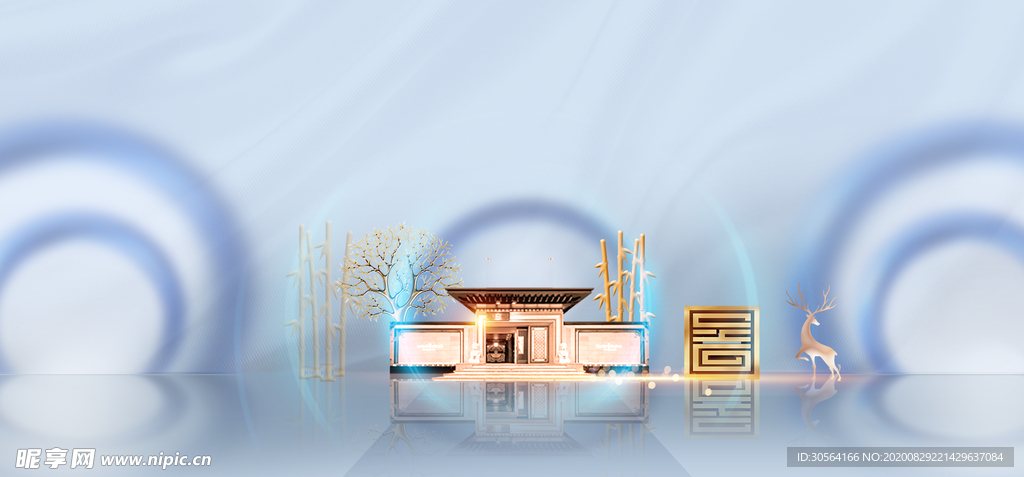 地产活动复古背景素材