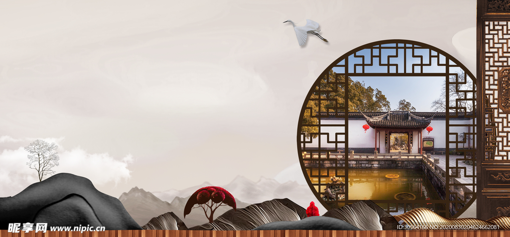 地产活动复古宣传背景海报素材