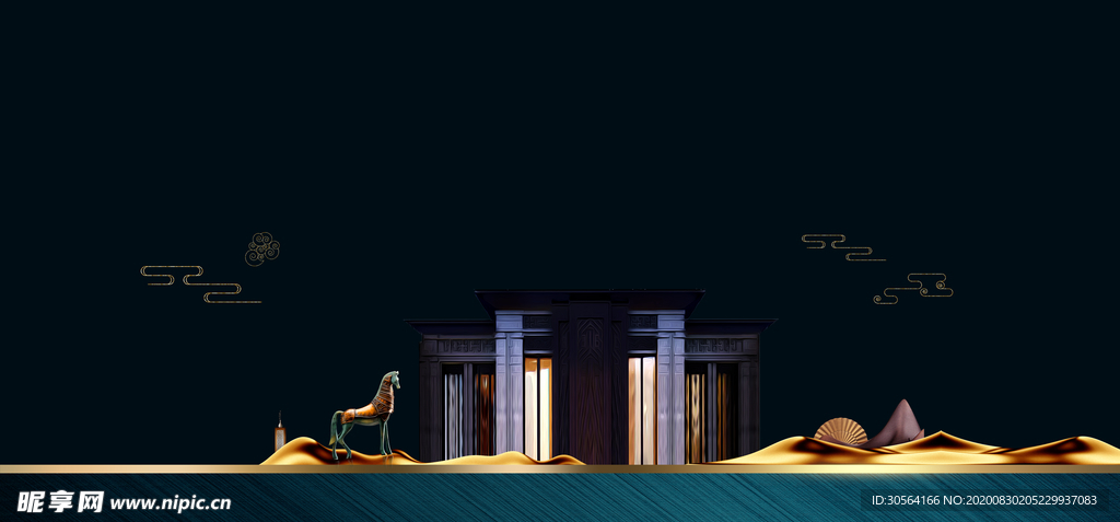 地产活动复古宣传背景海报素材