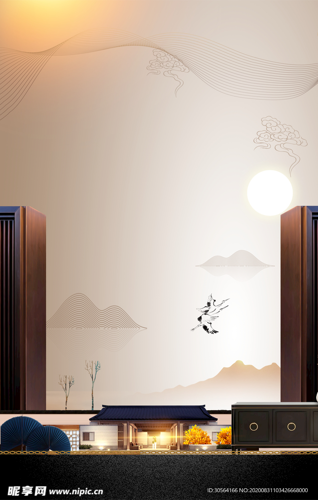 地产复古活动宣传背景海报素材