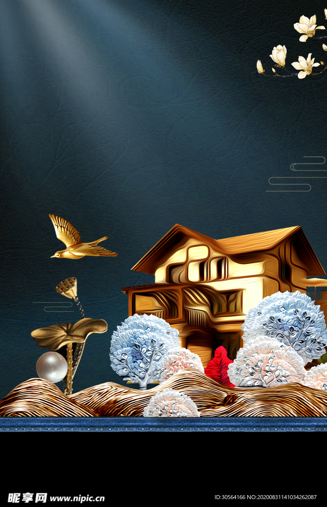 地产复古活动宣传背景海报素材