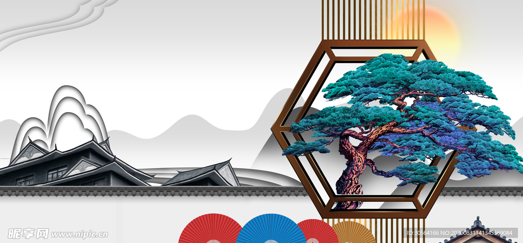 地产复古活动宣传背景海报素材