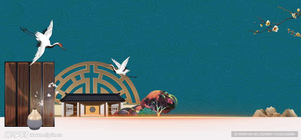 地产复古活动宣传背景海报素材