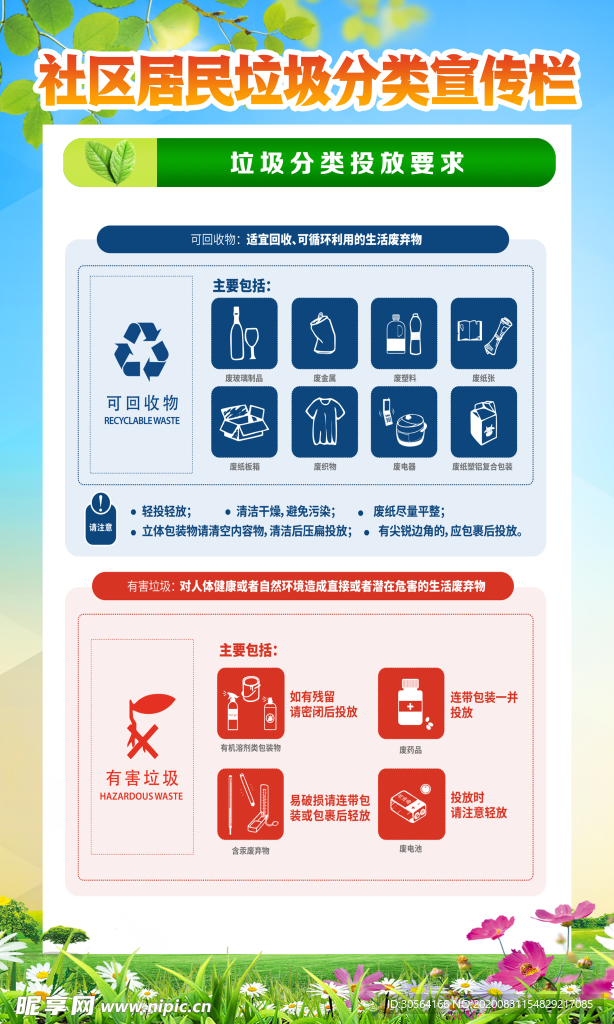 社区垃圾分类公益宣传海报素材