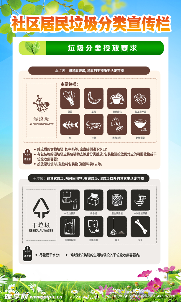 社区垃圾分类公益宣传海报素材