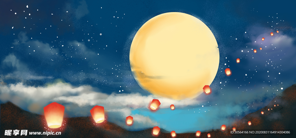 中秋国风古风背景海报素材