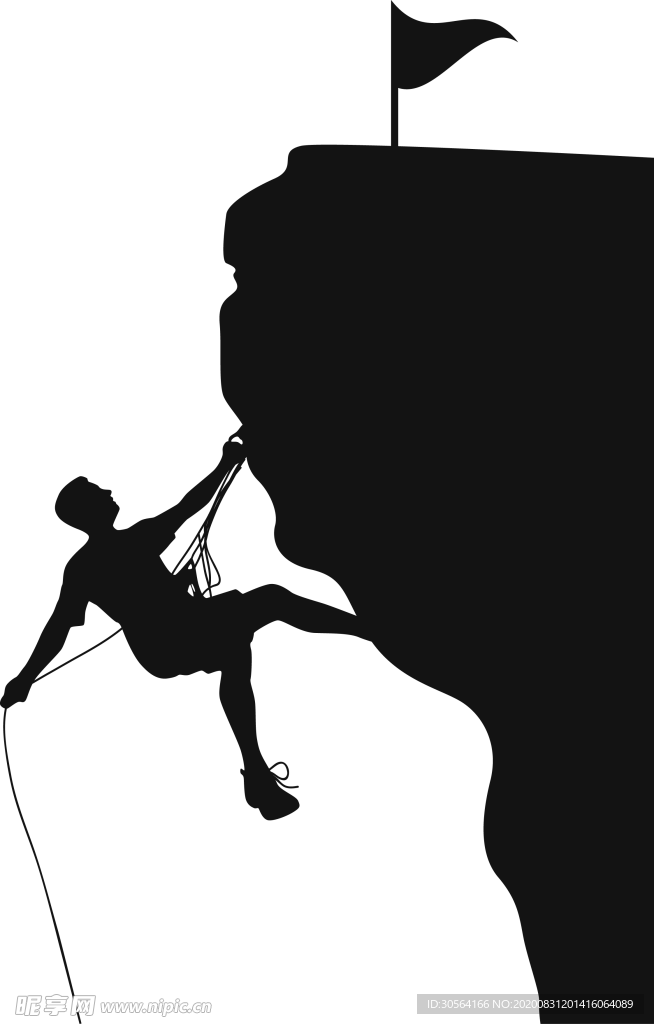 攀岩剪影企业合成背景素材