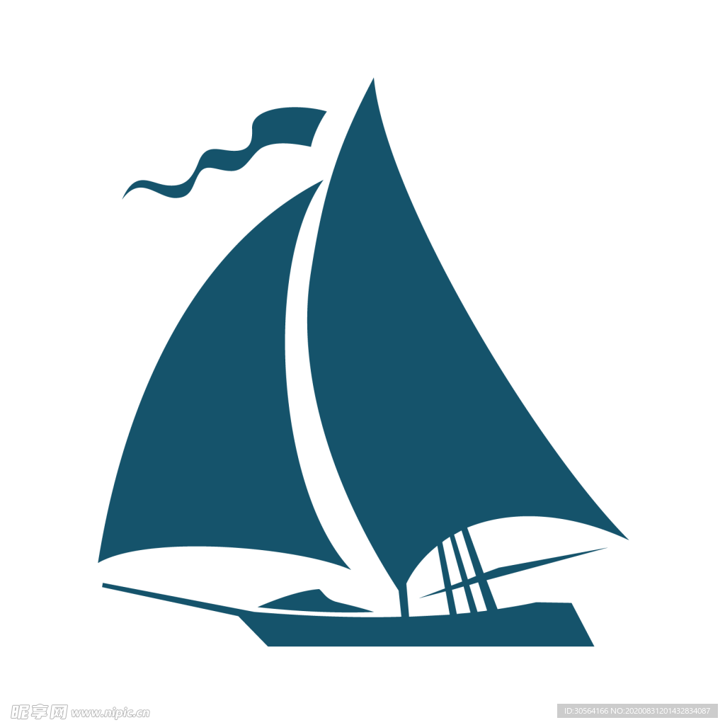 帆船卡通合成背景素材