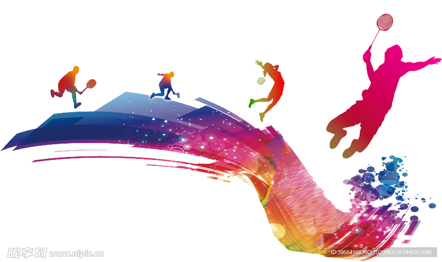 人物羽毛球运动合成背景素材