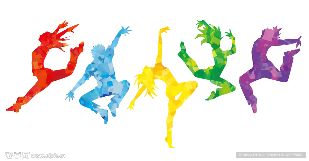 人物剪影运动合成背景素材