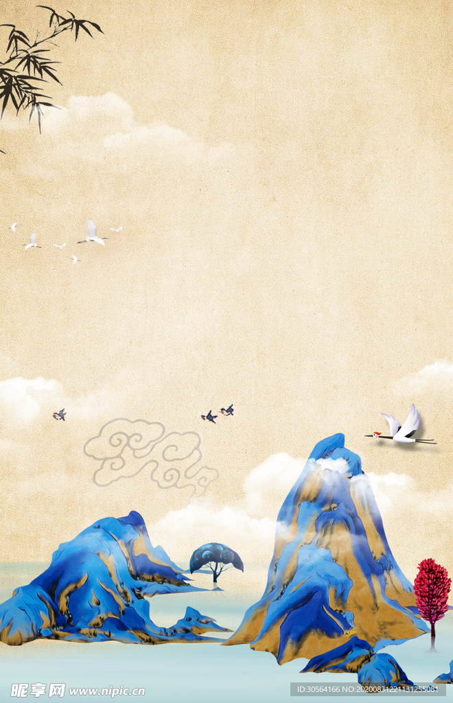 地产活动复古背景海报素材