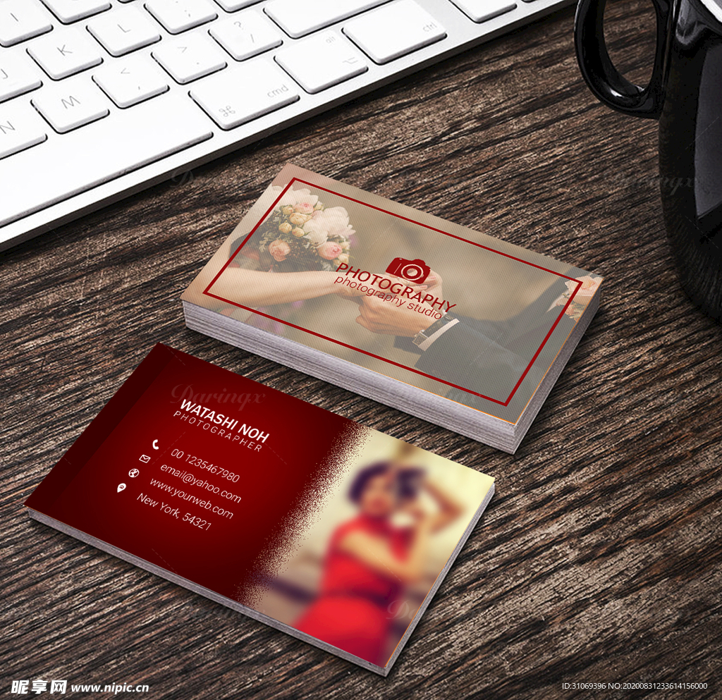 简约名片正反双面PSD模板