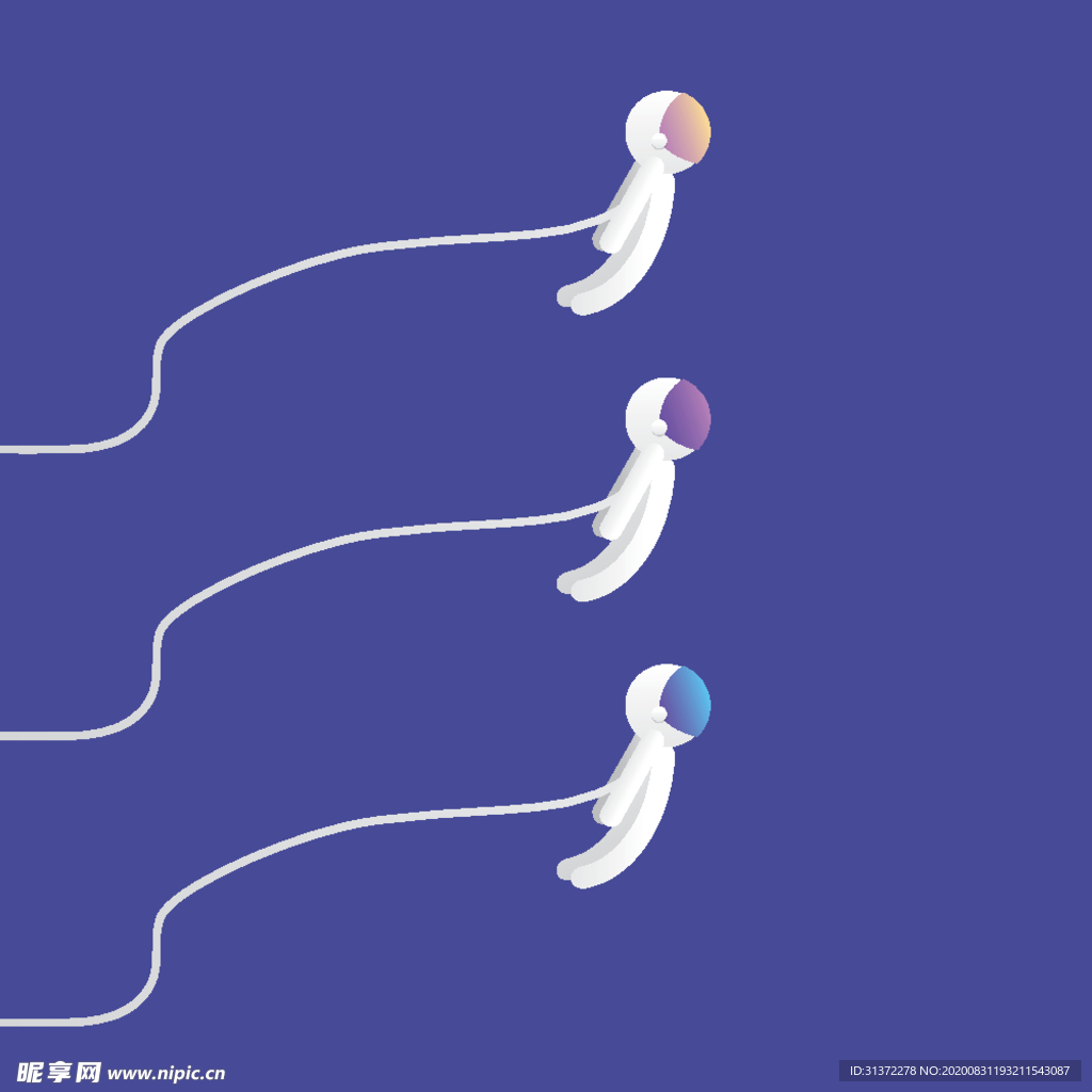 宇宙星空宇航员飞船插画图片