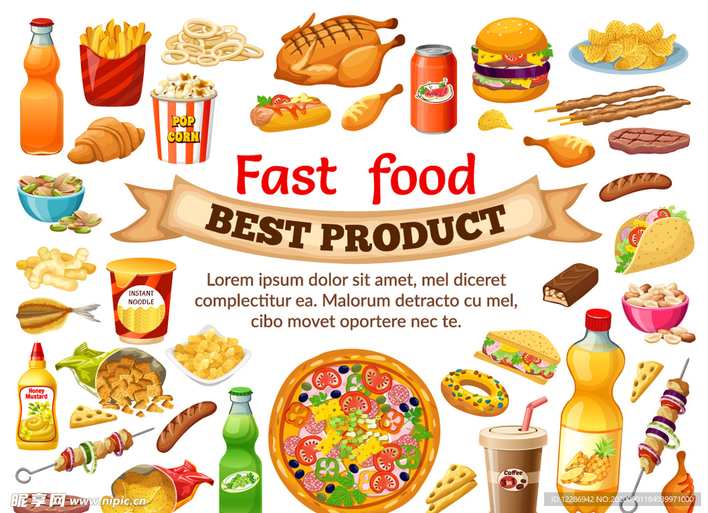 西式快餐食物背景