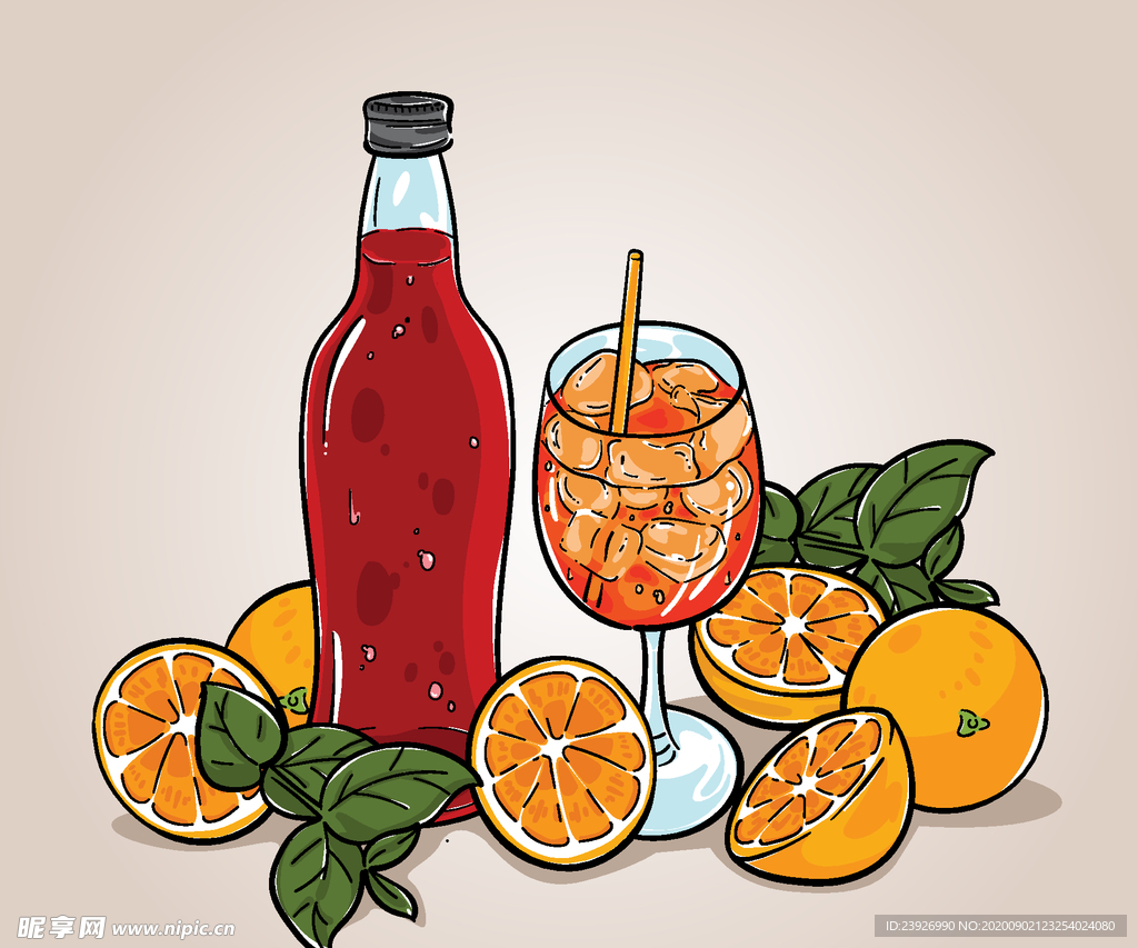 手绘饮料插画