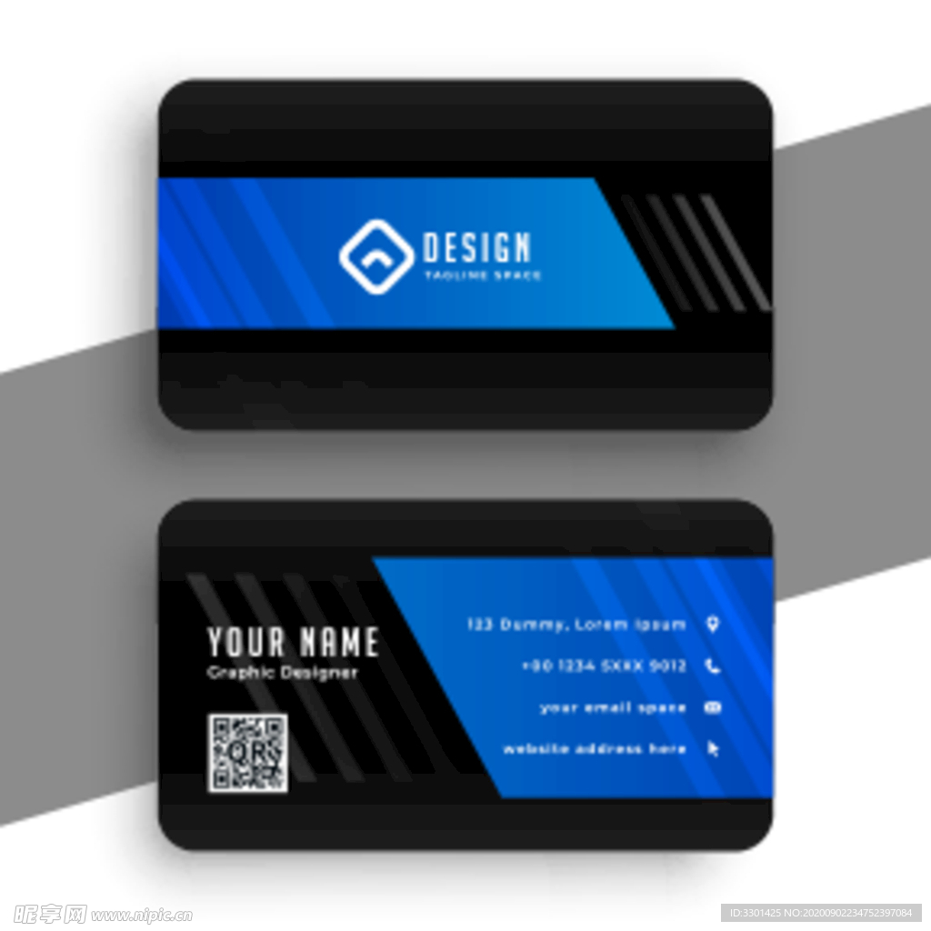 黑蓝色名片