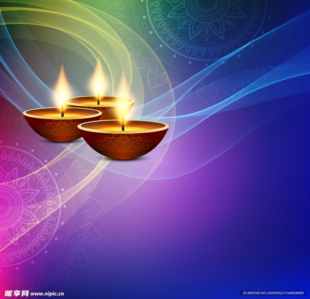 灯烛 烛光矢量图