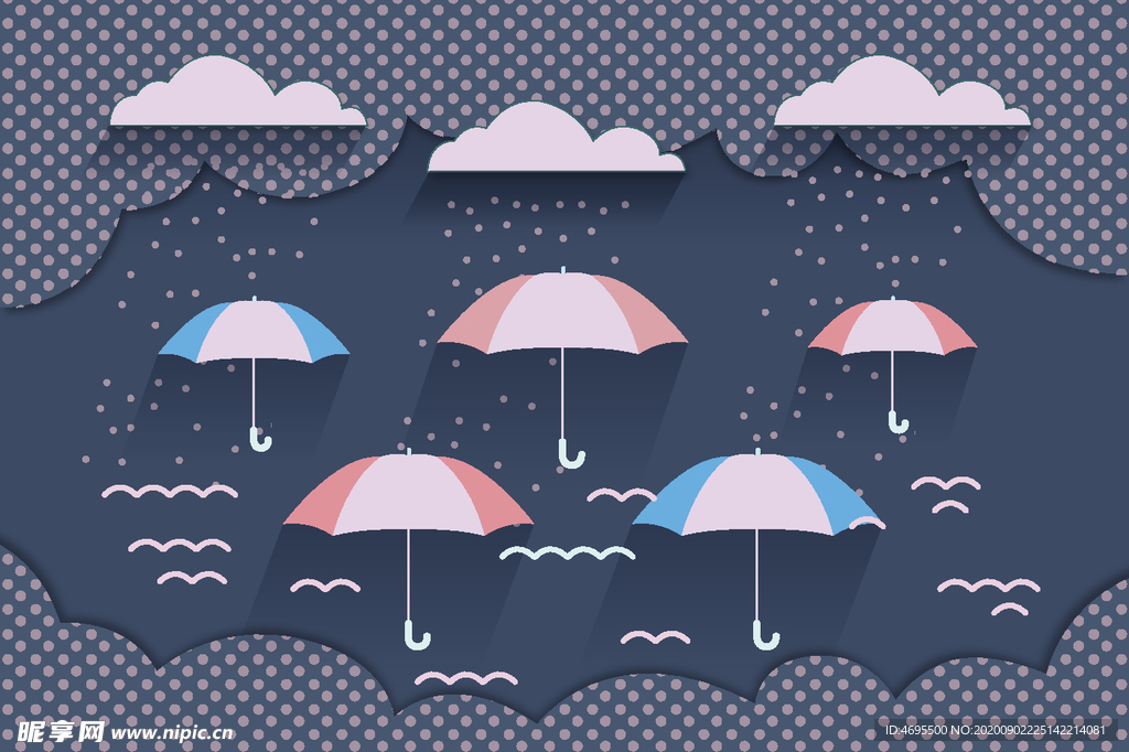 伞 卡通元素矢量图