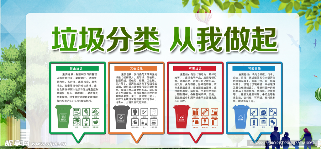 垃圾分类从我做起社会公益素材