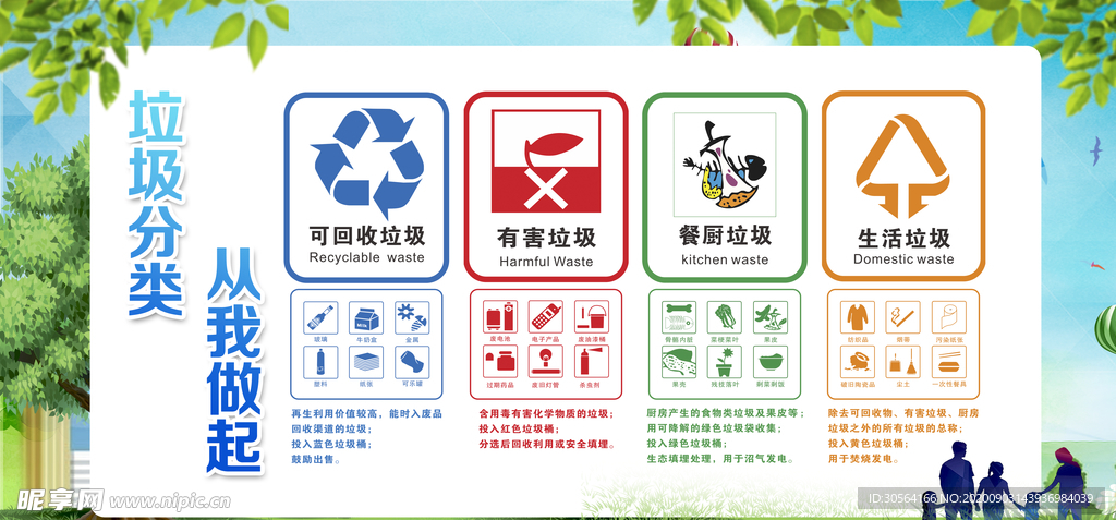 垃圾分类社会公益海报素材