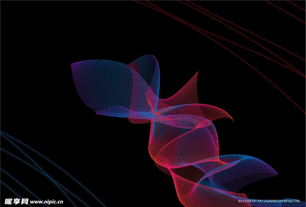 科技线条彩色渐变条纹背景矢量