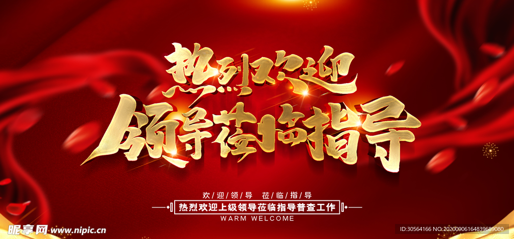 欢迎领导指导活动宣传海报素材
