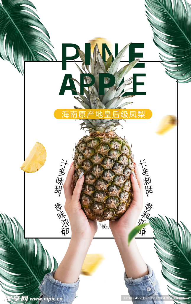 菠萝凤梨水果宣传海报素材