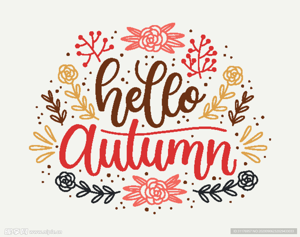 秋天绘画树叶素材