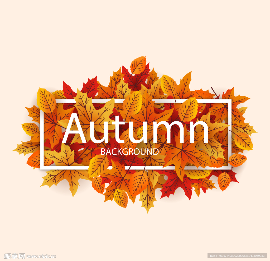 秋天绘画树叶素材