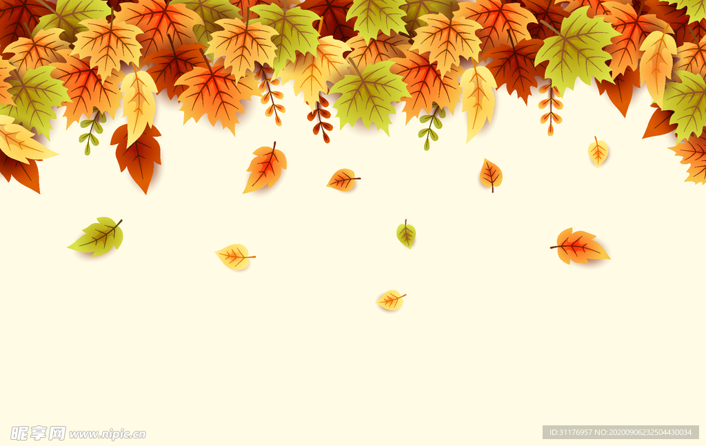 秋天绘画树叶素材
