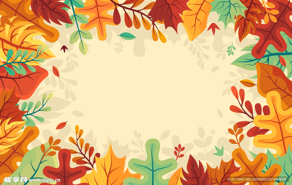 秋天绘画树叶素材