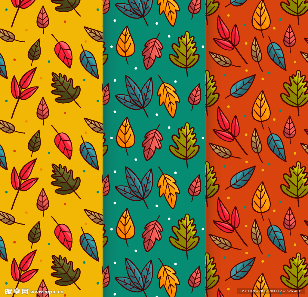 秋天绘画树叶素材