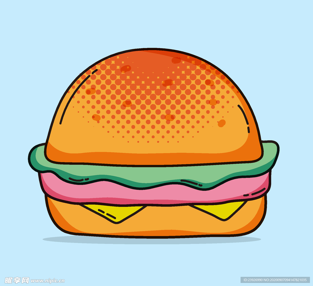 手绘汉堡