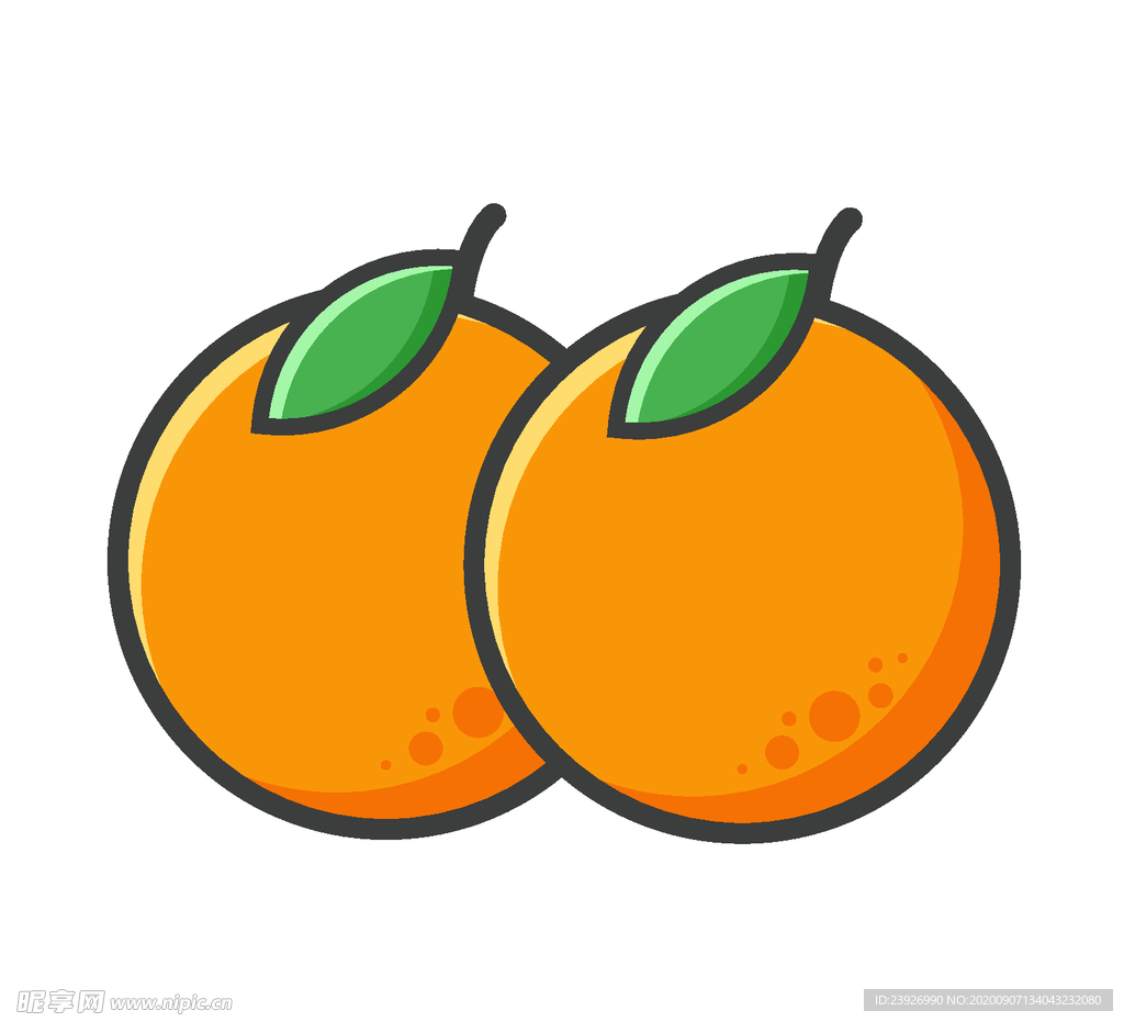 手绘橙子