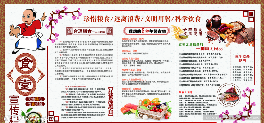 食堂文化节约公益宣传海报