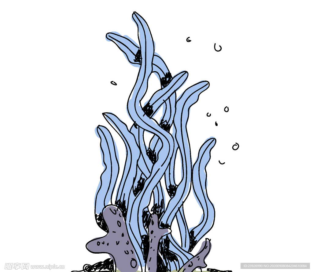 手绘海草