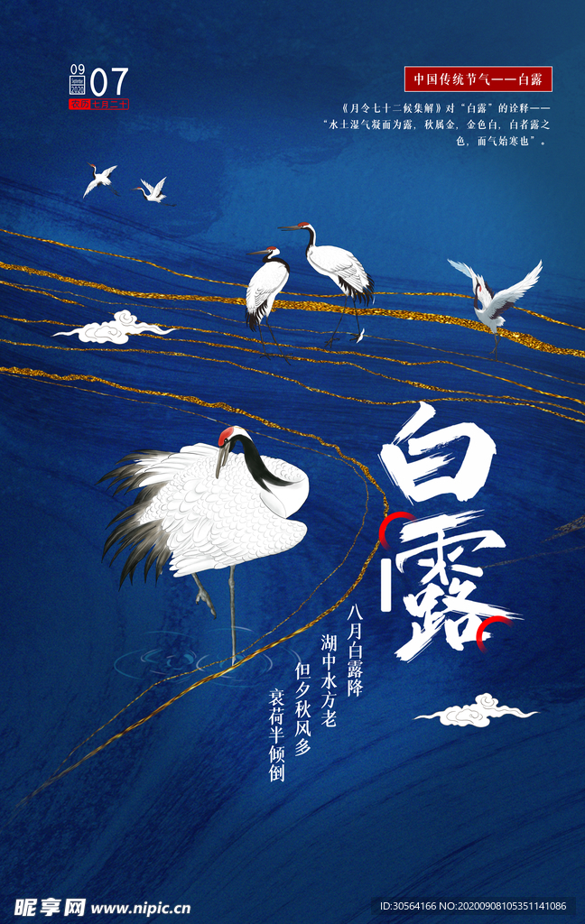 白露节气活动宣传海报素材