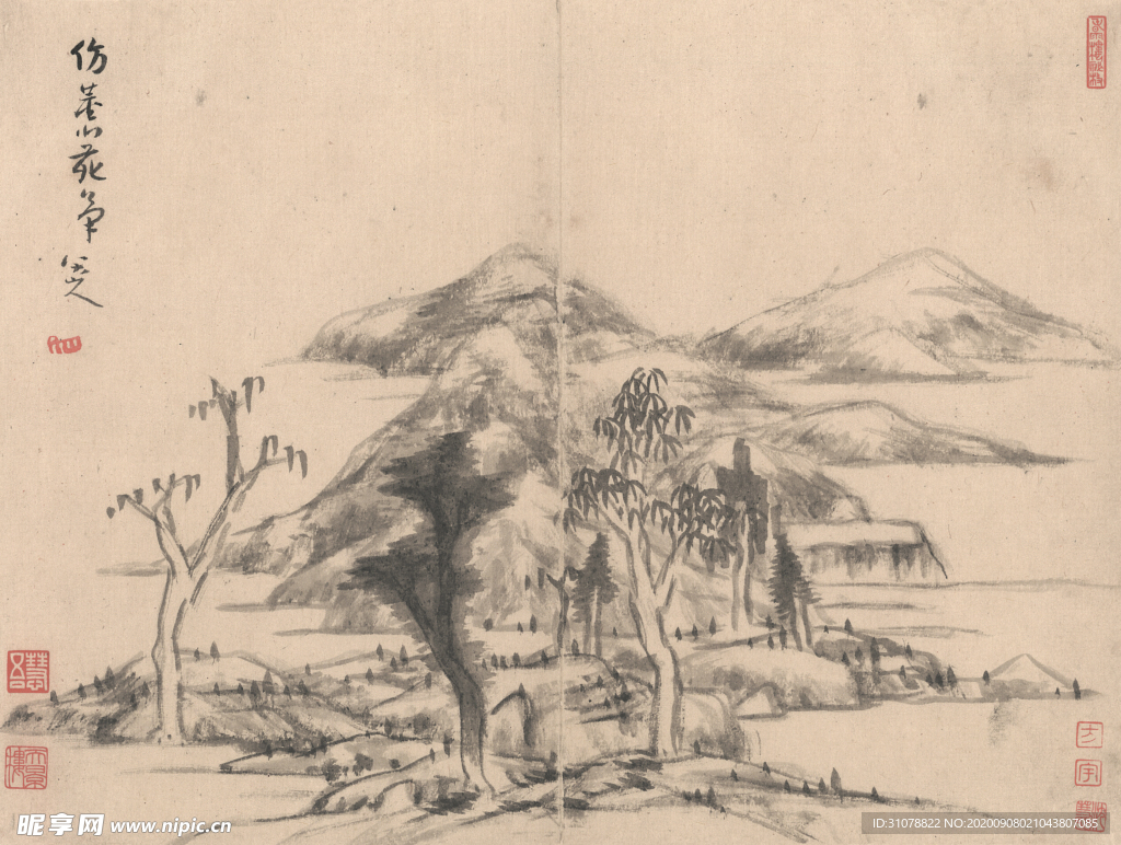 中国风传统水墨画