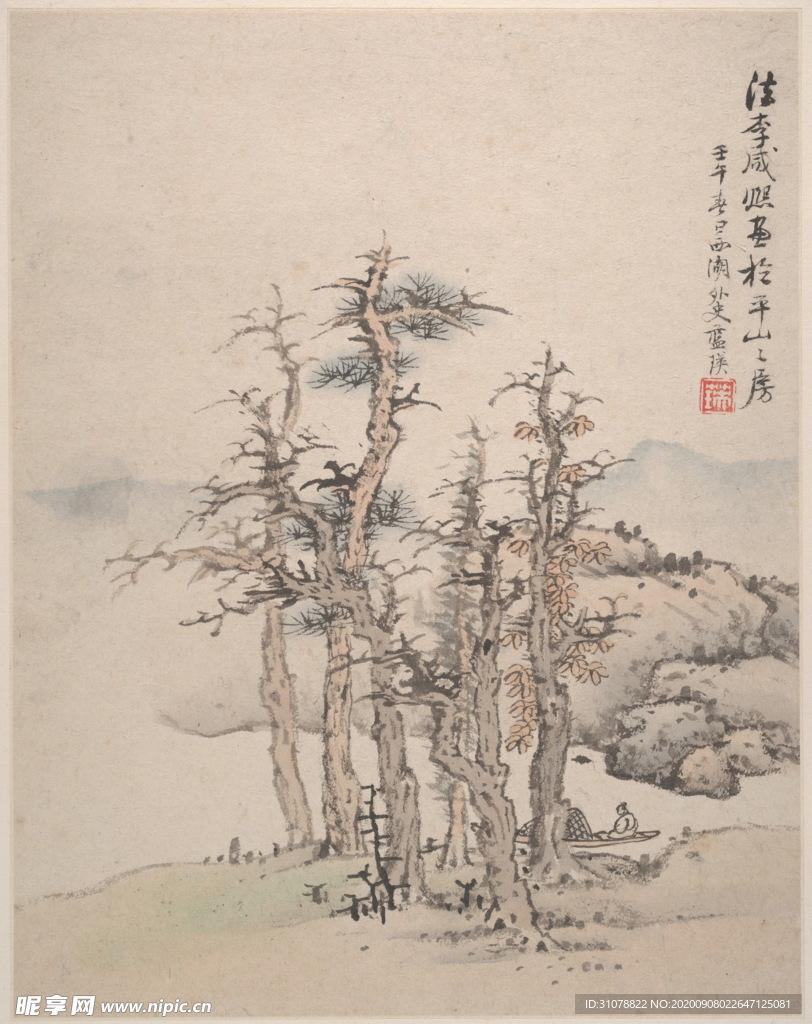 传统山水水墨国画