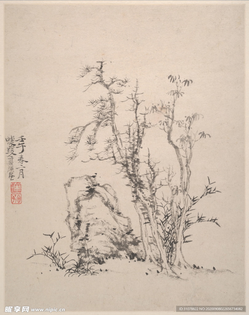 传统山水水墨国画