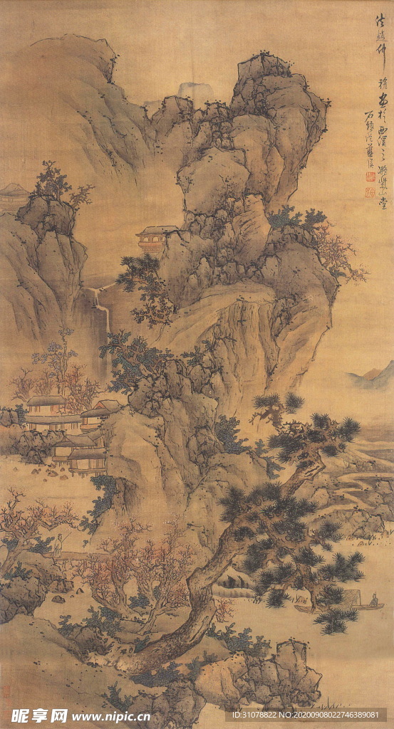 传统山水水墨国画