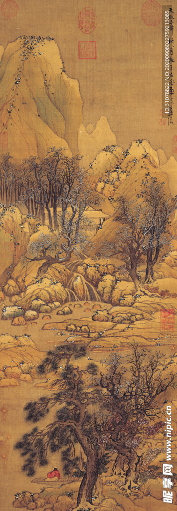 传统山水水墨国画