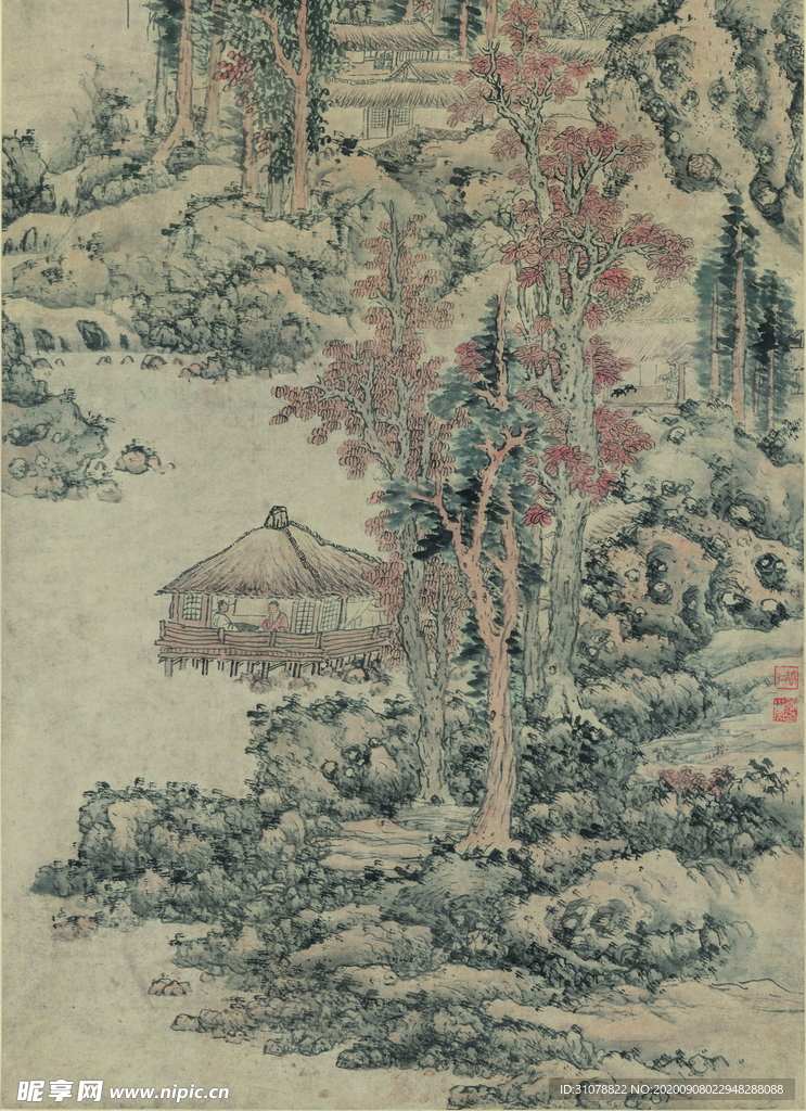 传统山水水墨国画