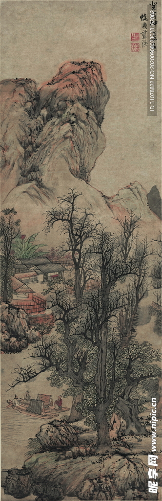 传统山水水墨国画