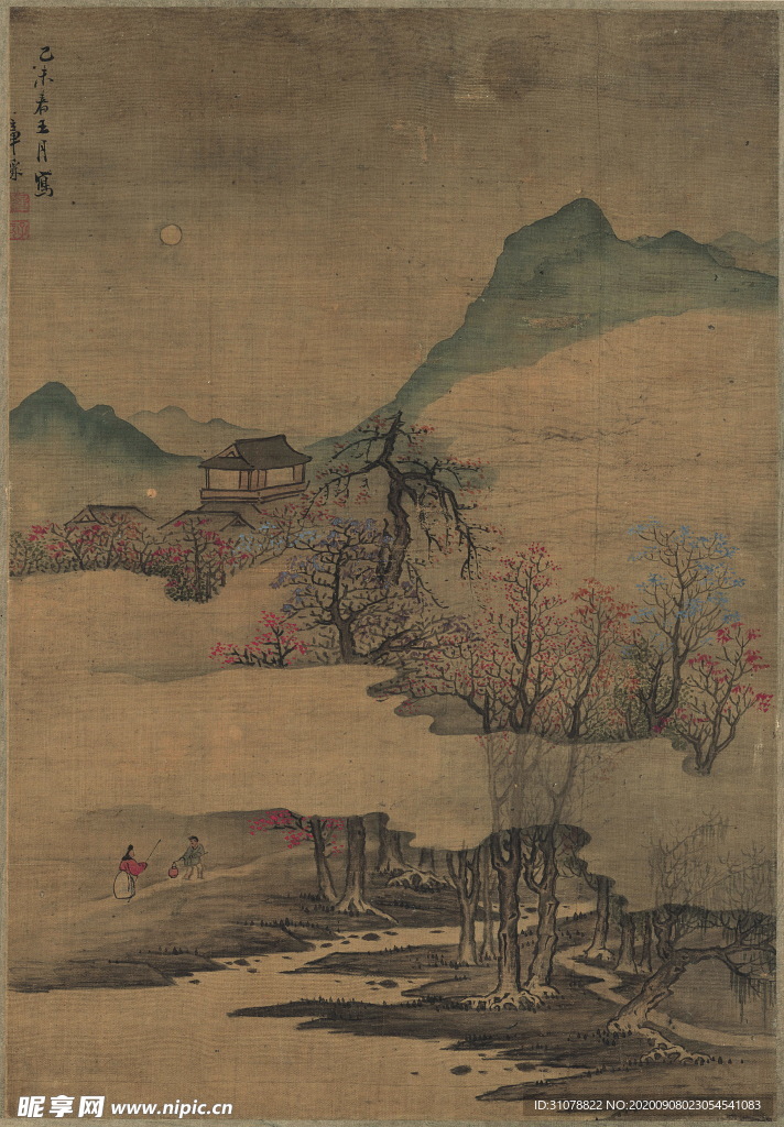 传统山水水墨国画