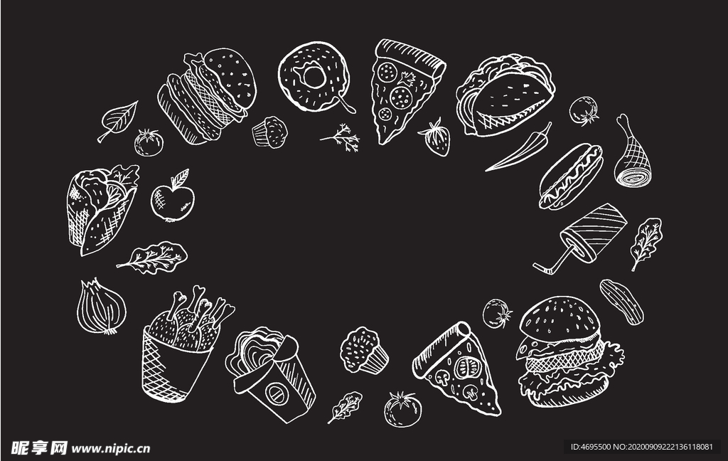 卡通餐饮图标矢量图