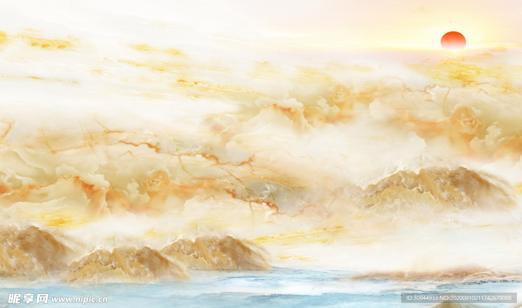 石纹山水背景墙